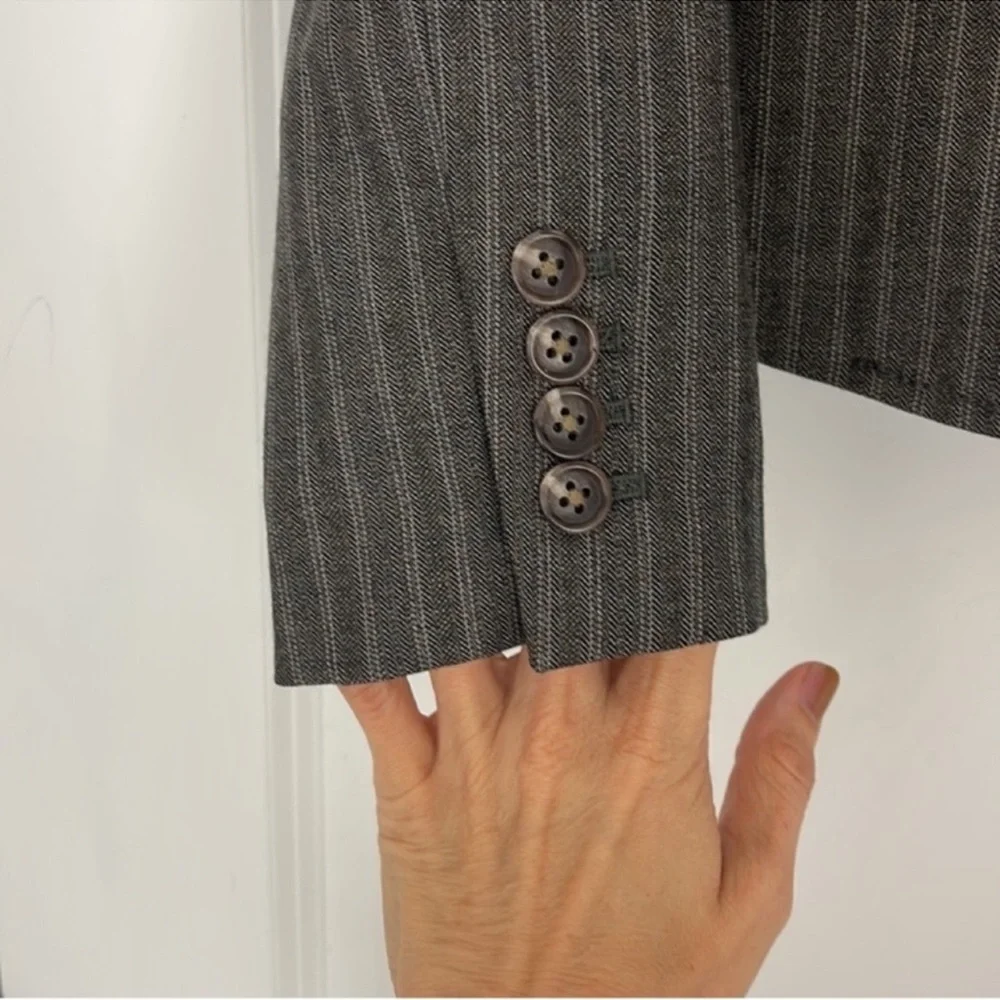 J. Crew Pinstriped Wool Blazer Vintage Academia  Career Corporate 90s Minimalist